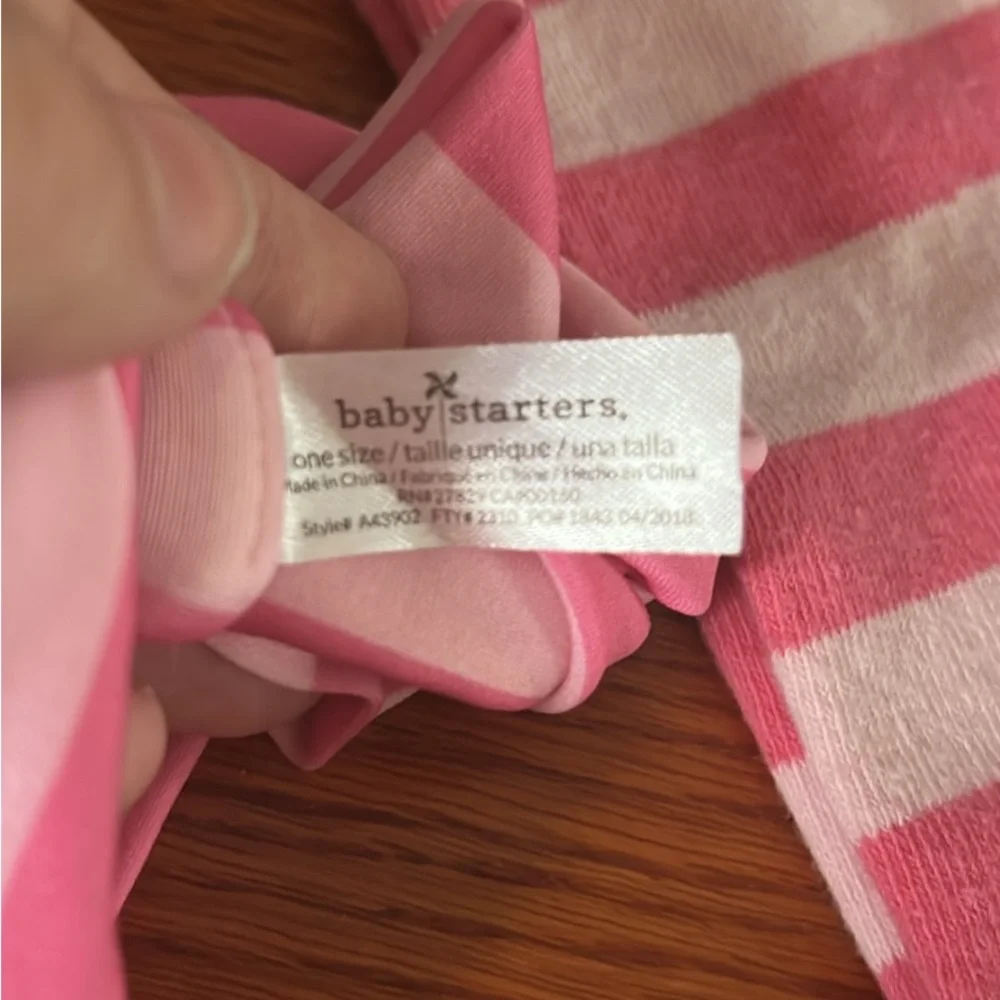 Pink and White Striped Kids Socks